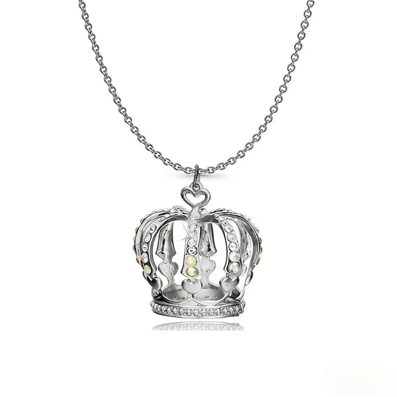 Elegant Crown Pendant Necklace
