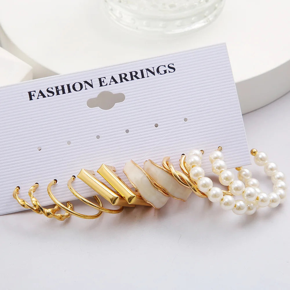 Boho Big Circle Hoop Earring Set