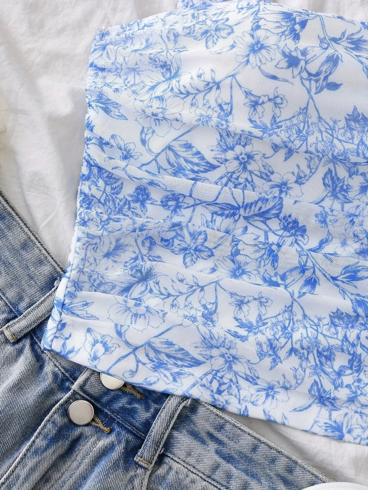 Solid Tie Shoulder Wide Strap Crop Top
