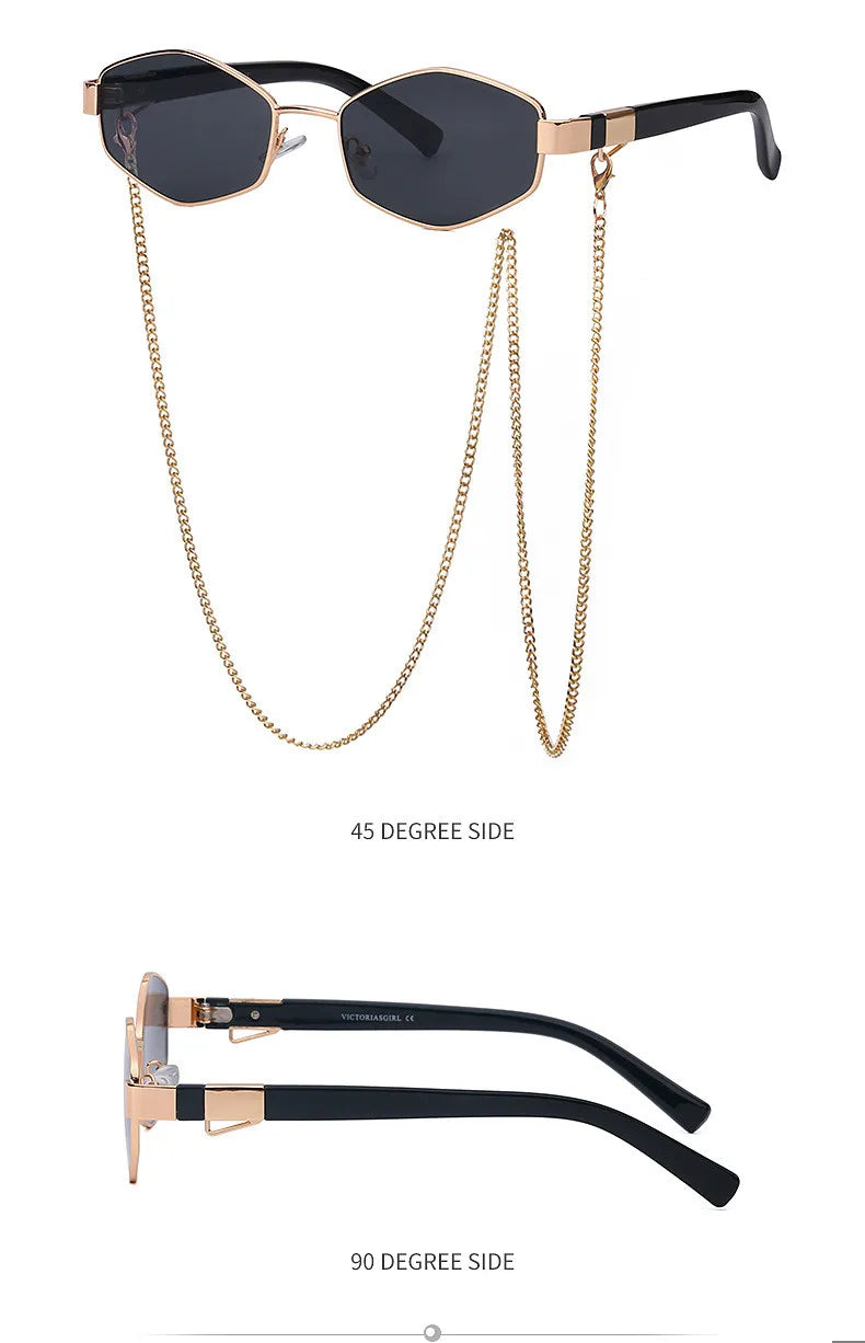 Retro Small Frame Hexagon Sunglasses