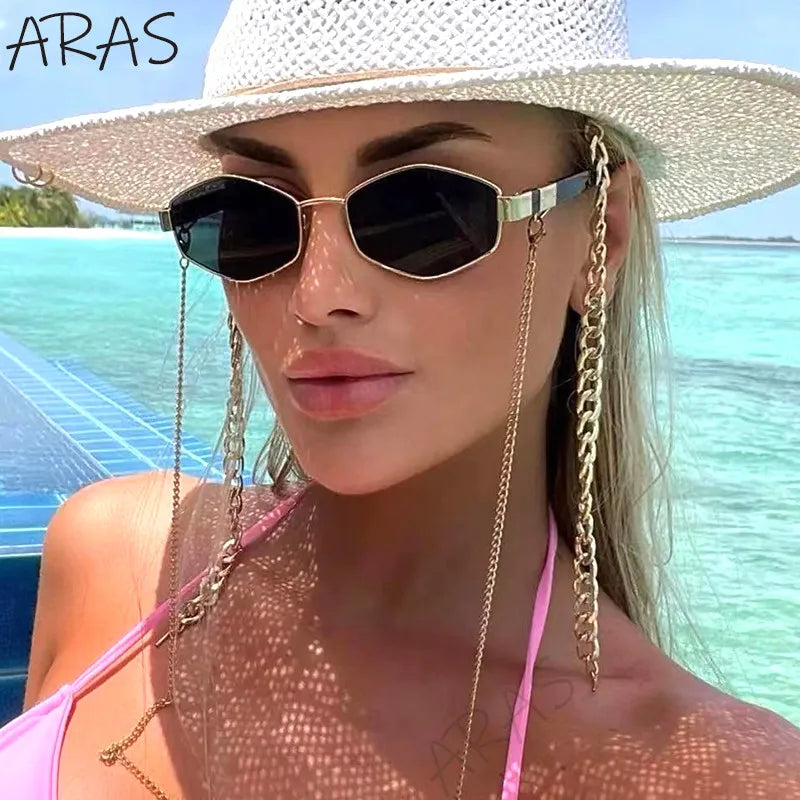 Retro Small Frame Hexagon Sunglasses