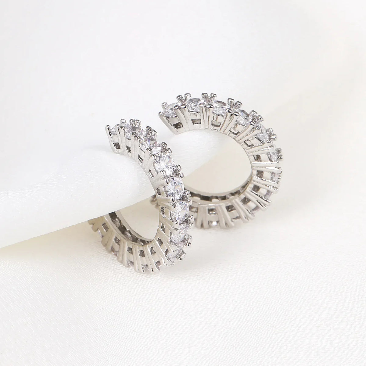 2Pcs Full Rhinestone Zircon Ear Cuff