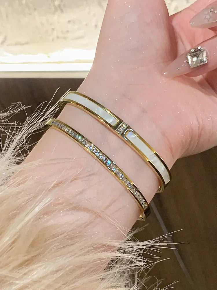 Titanium Steel Gold Silver Color Bangles
