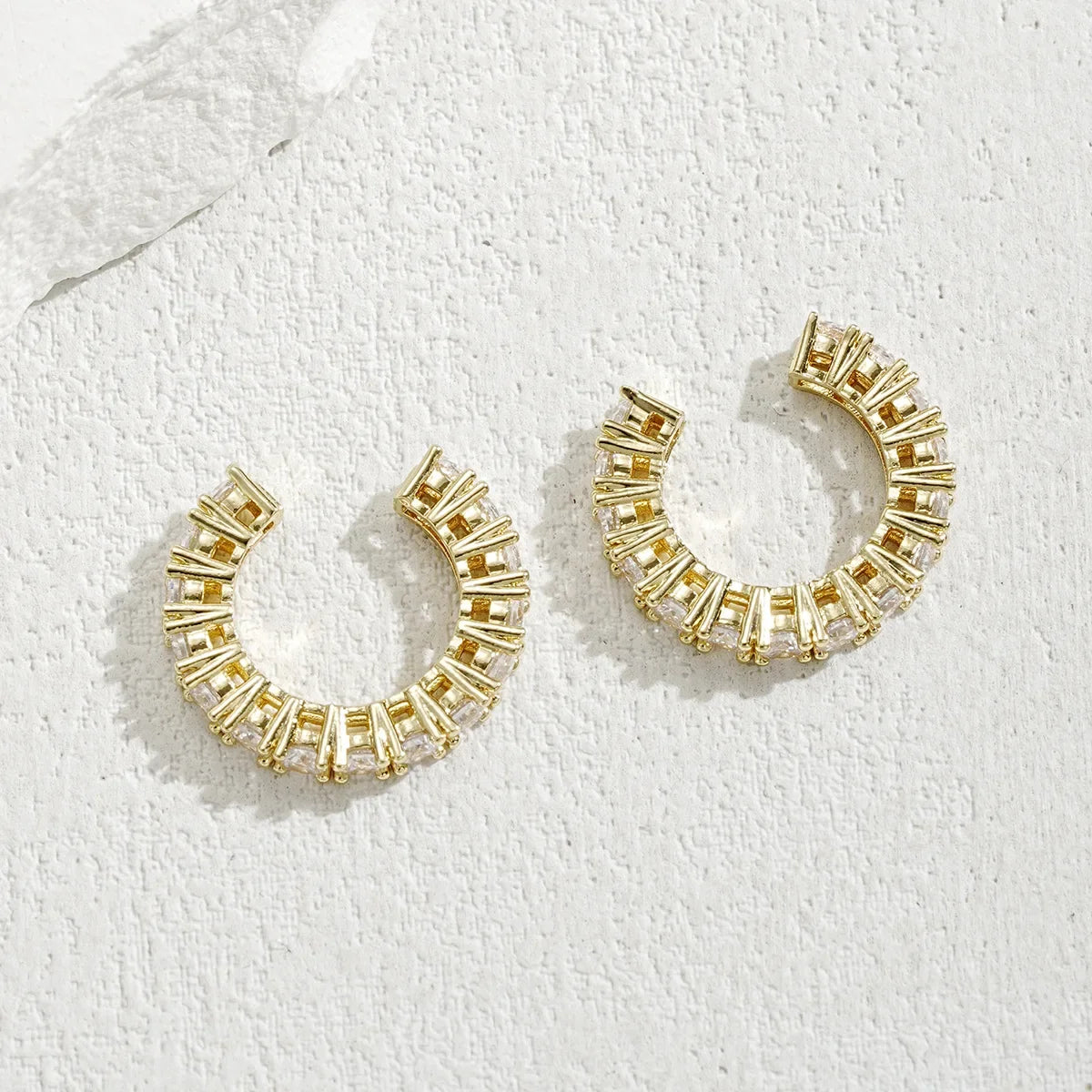 2Pcs Full Rhinestone Zircon Ear Cuff