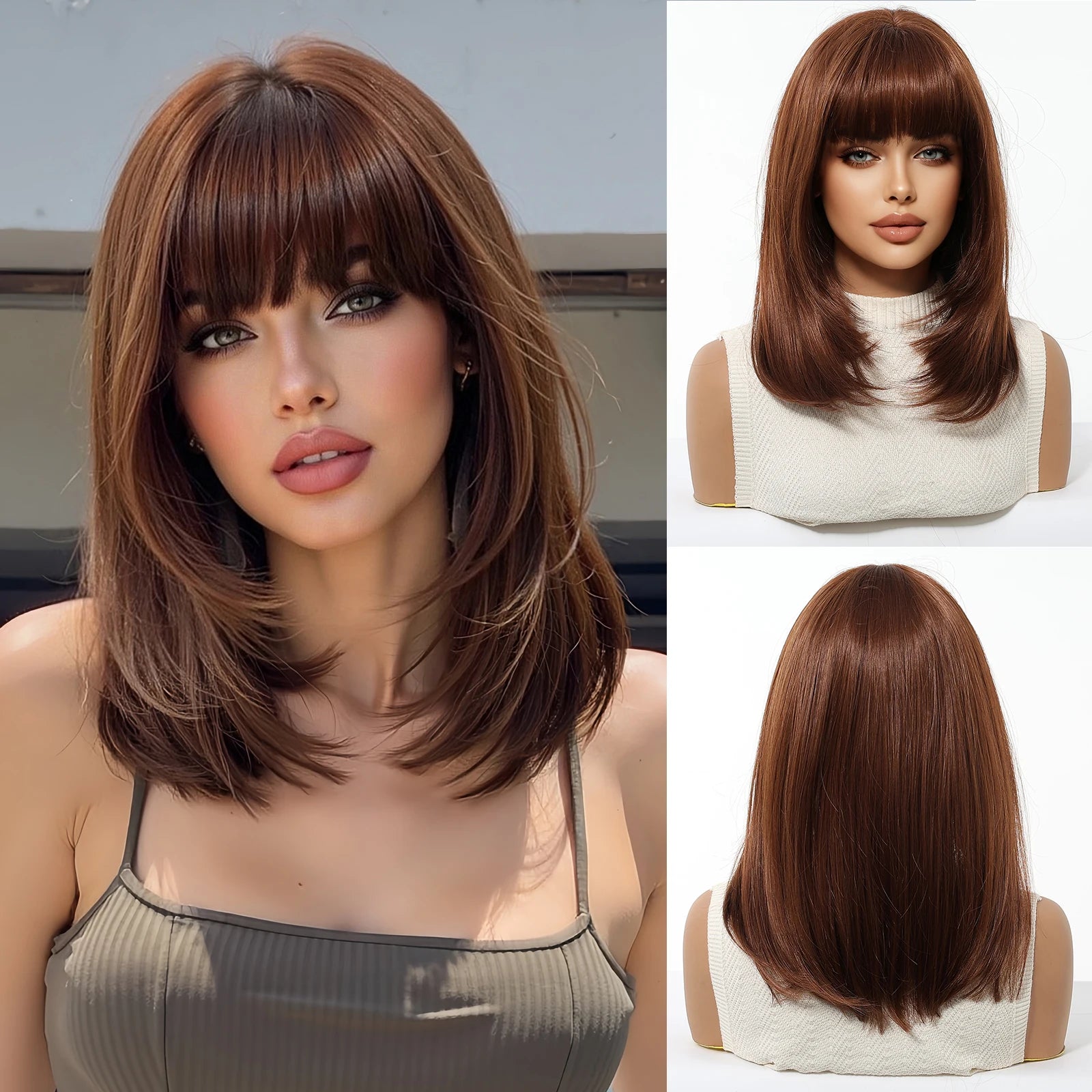 Glamora Short Straight Bob Hair Wigs