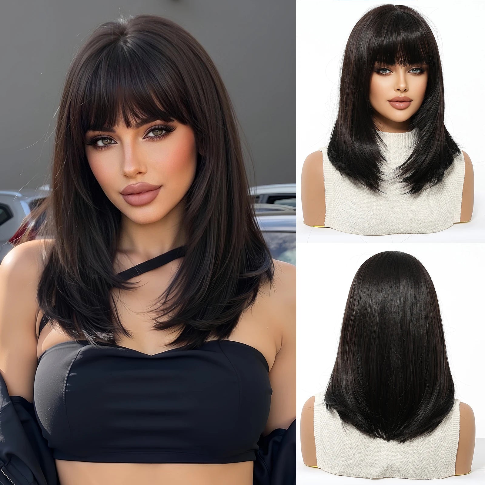 Glamora Short Straight Bob Hair Wigs
