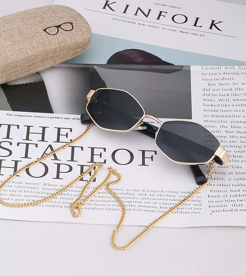 Retro Small Frame Hexagon Sunglasses