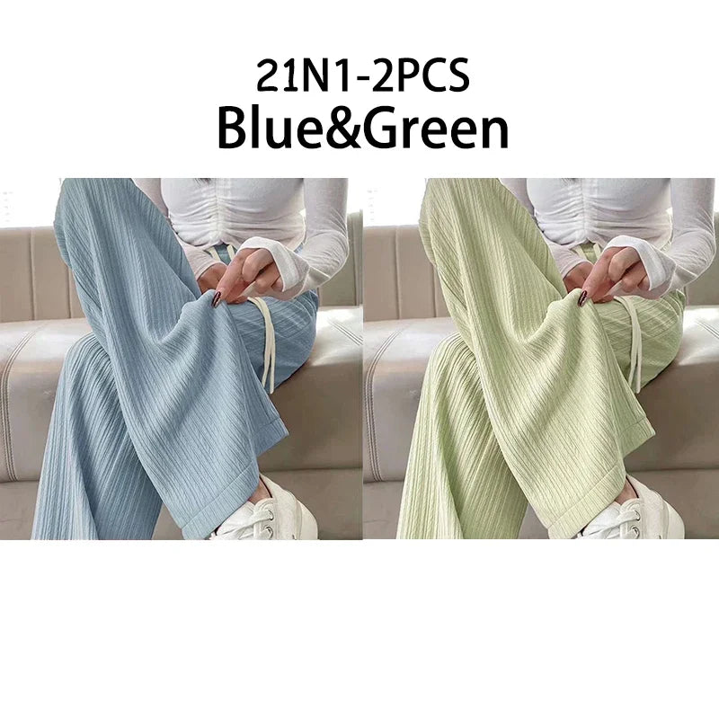 Ice Silk Wide Leg Pants