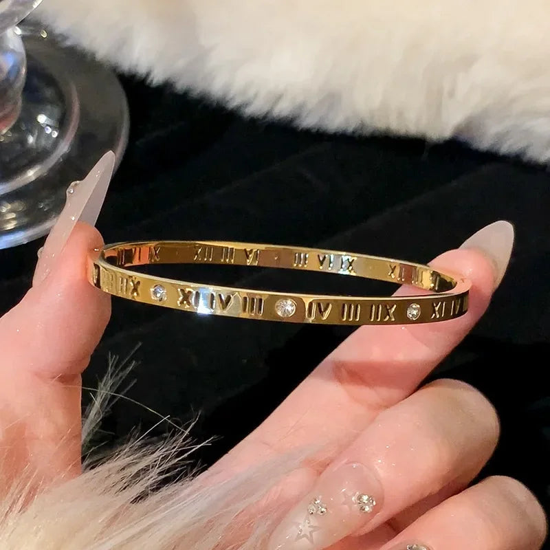 Titanium Steel Gold Silver Color Bangles