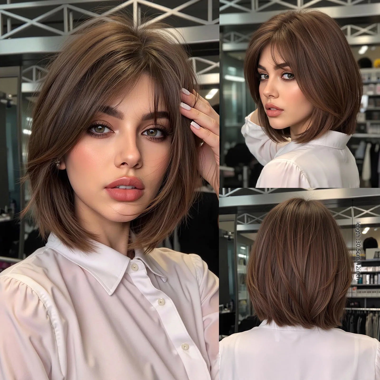 Glamora Short Straight Bob Hair Wigs