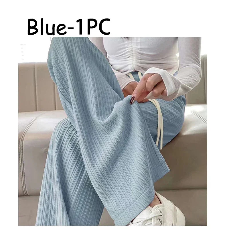 Ice Silk Wide Leg Pants