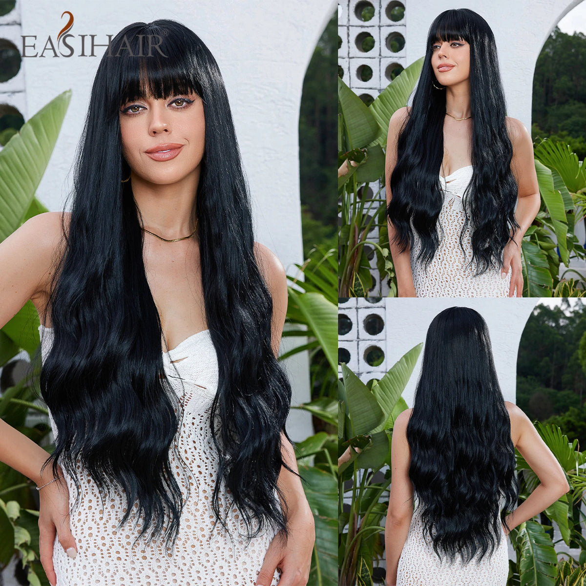 Long Blonde Ombre Brown Synthetic Wigs