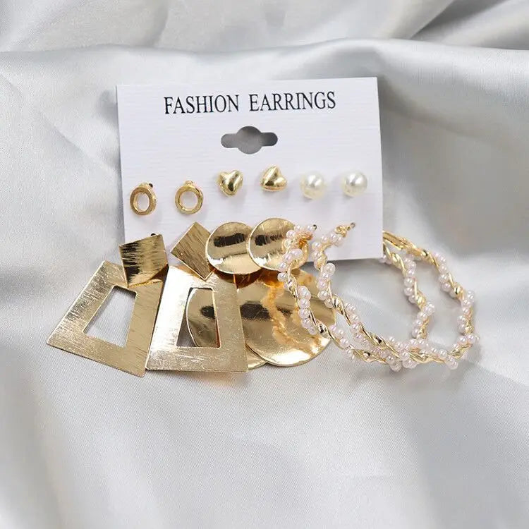 Boho Big Circle Hoop Earring Set