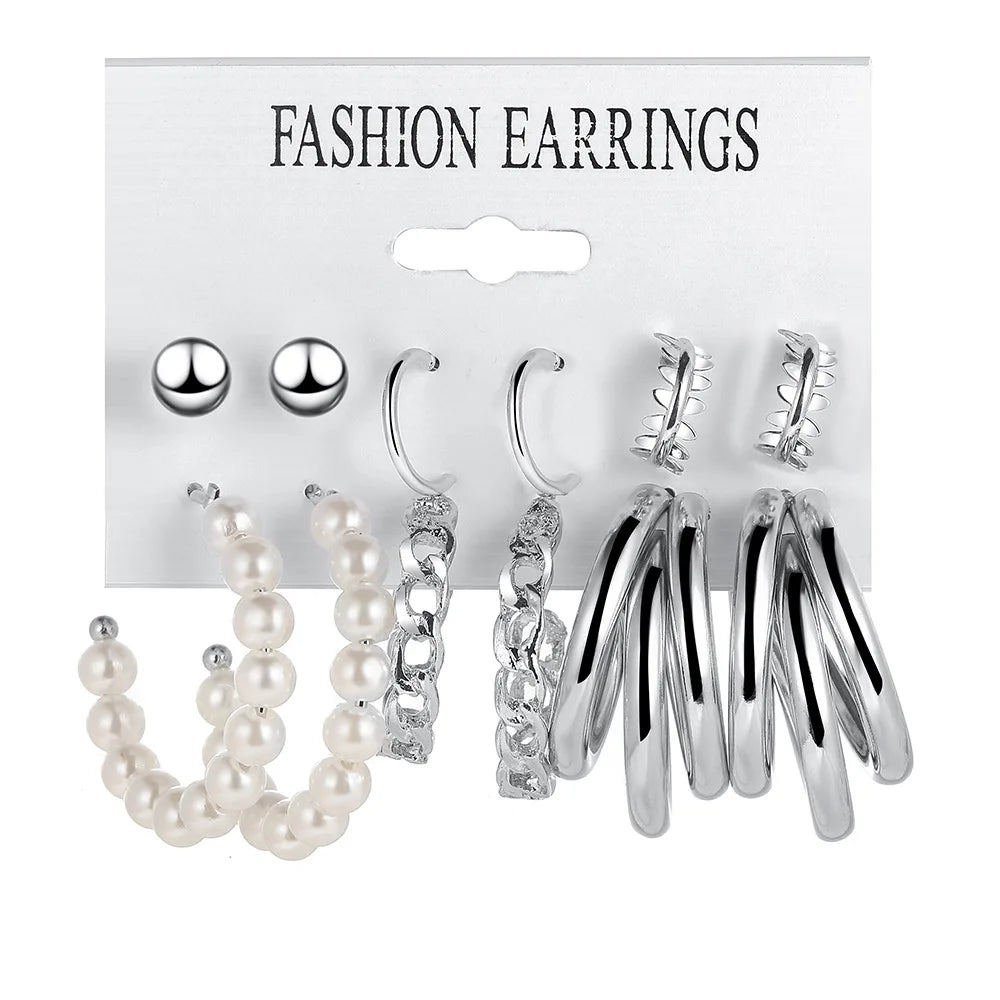 Boho Big Circle Hoop Earring Set