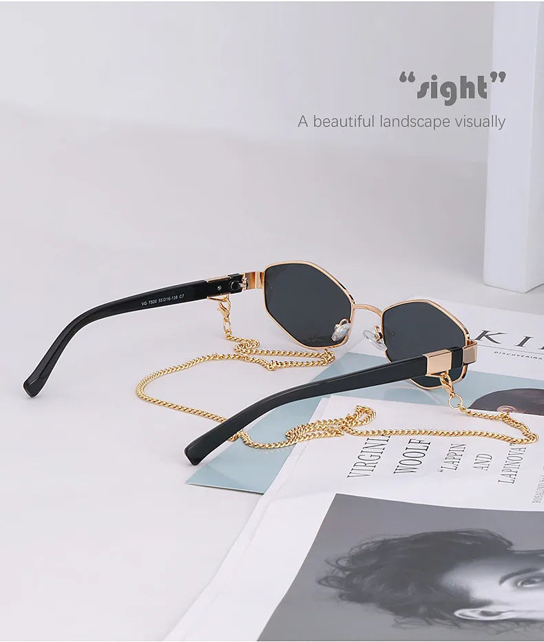 Retro Small Frame Hexagon Sunglasses