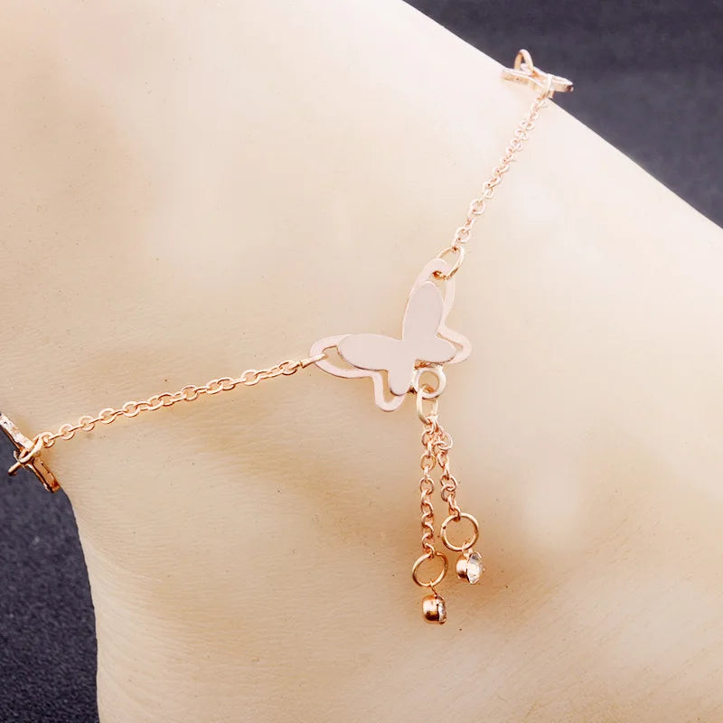 Butterfly Pendant Anklet