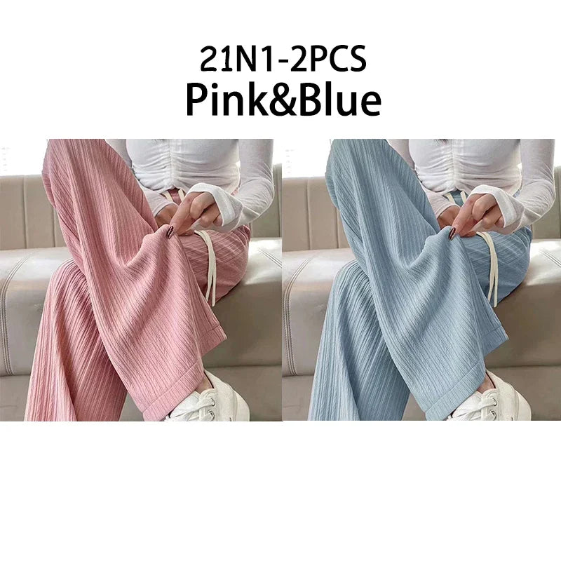 Ice Silk Wide Leg Pants