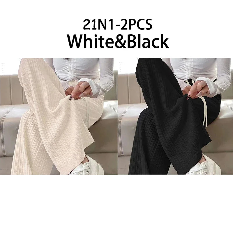 Ice Silk Wide Leg Pants