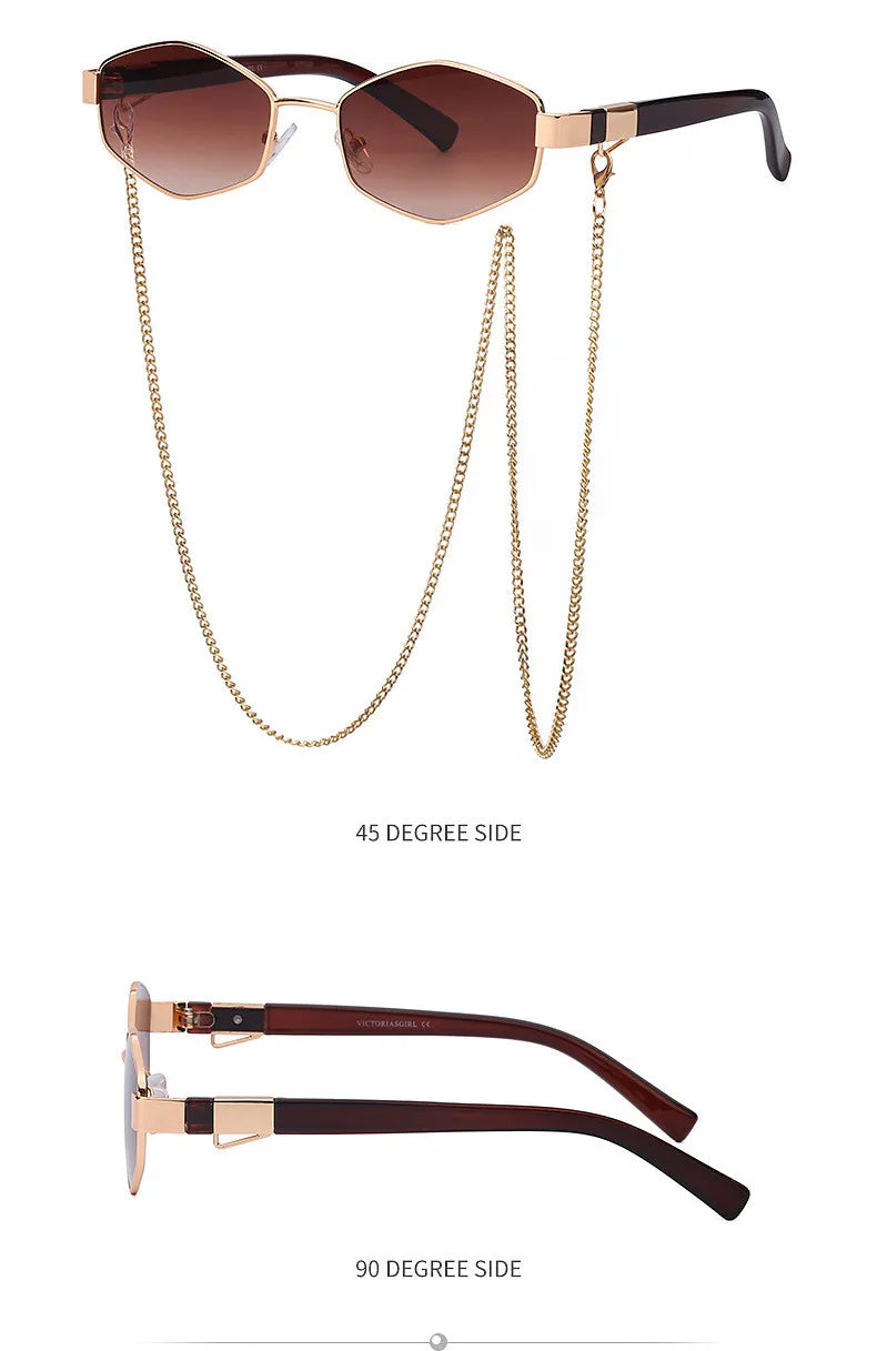 Retro Small Frame Hexagon Sunglasses