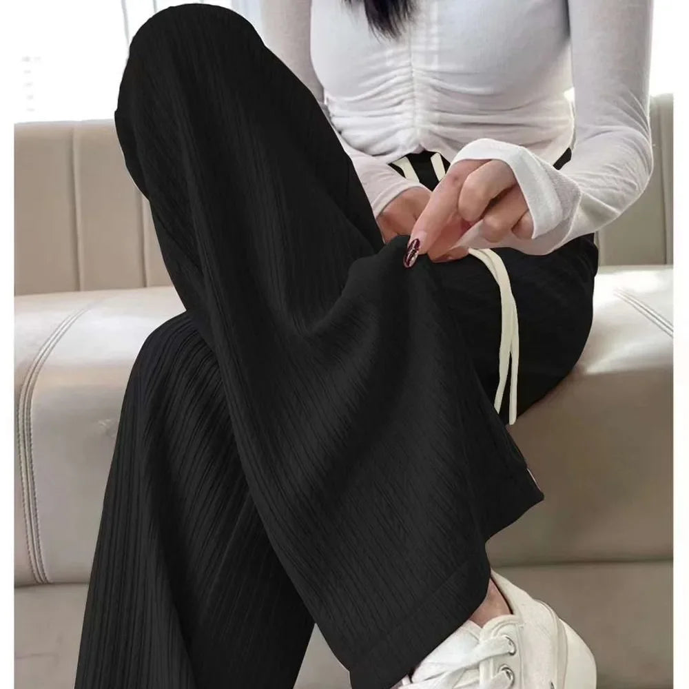 Ice Silk Wide Leg Pants