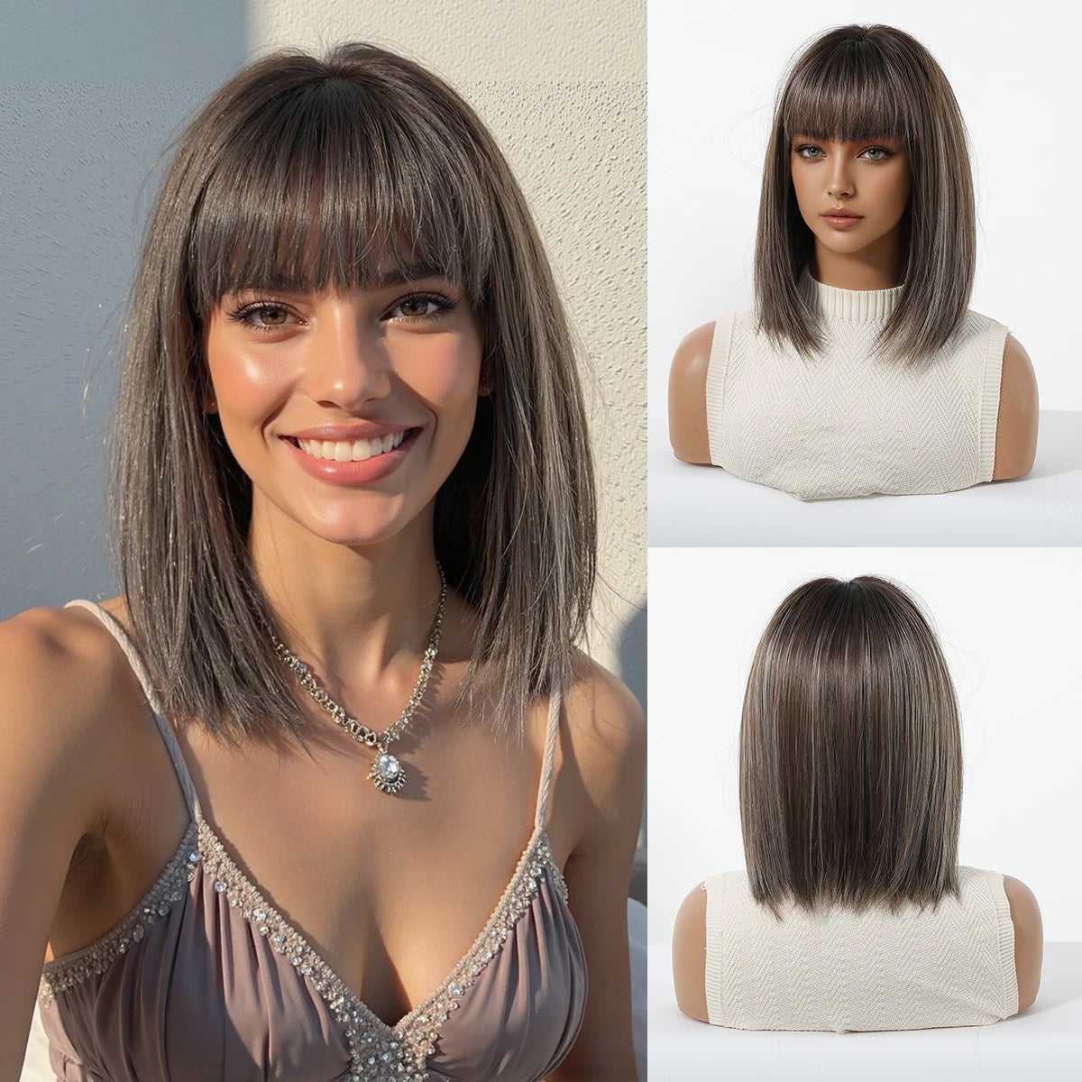 Glamora Short Straight Bob Hair Wigs