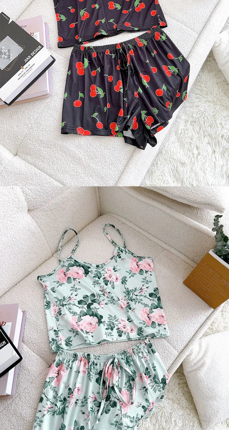 2Pcs Satin Pajama Set