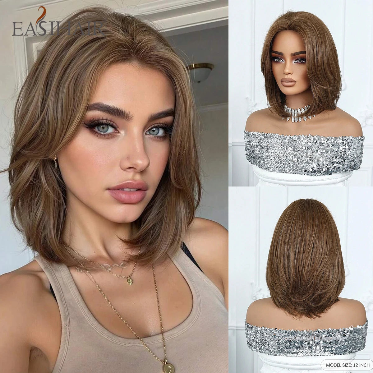 Glamora Short Straight Bob Hair Wigs