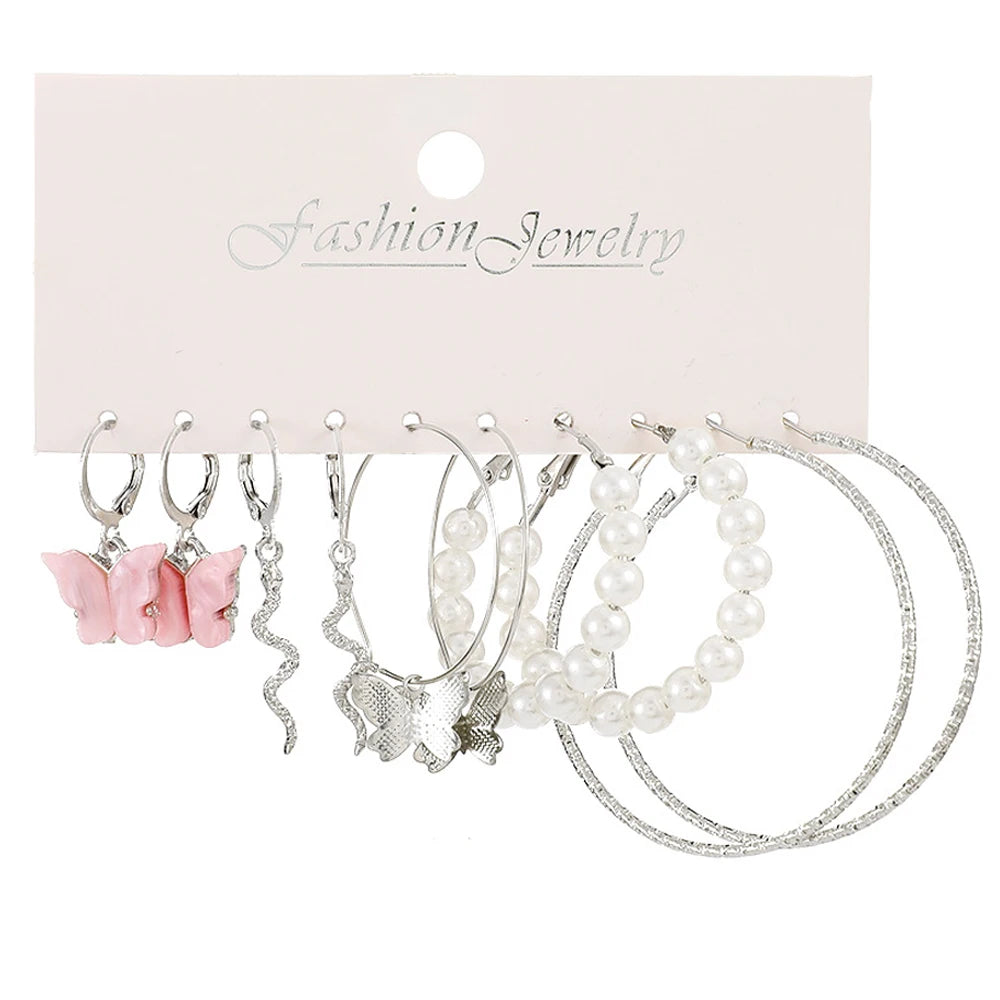 Boho Big Circle Hoop Earring Set