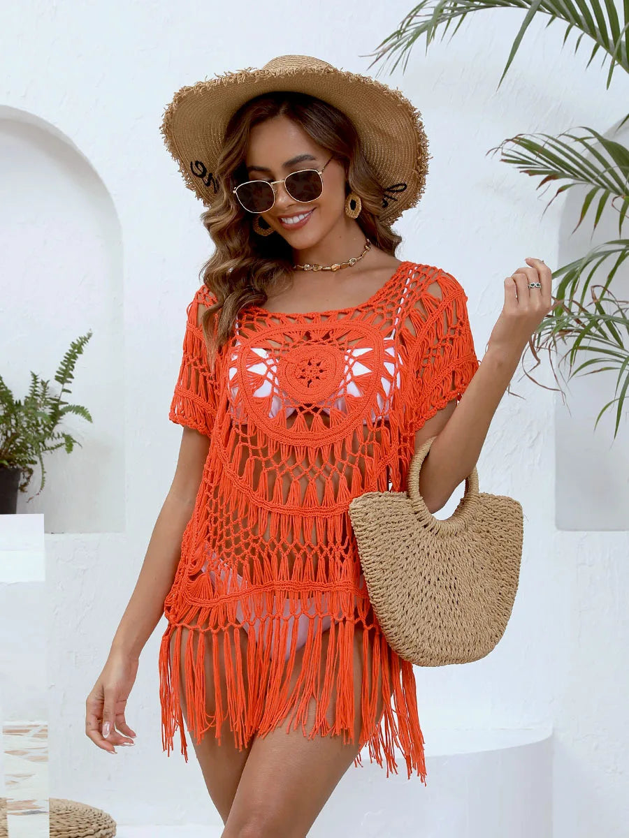 Hollow Out Handmade Crochet Bikini Cover Ups