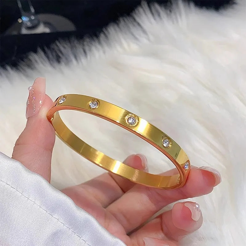 Titanium Steel Gold Silver Color Bangles