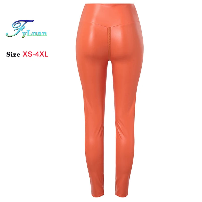 Double Zipper Leather Leggings