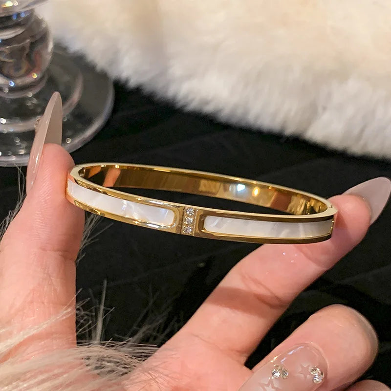 Korean Light Luxury White Shellfis Board Bracelet