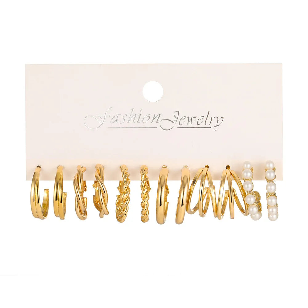 Boho Big Circle Hoop Earring Set