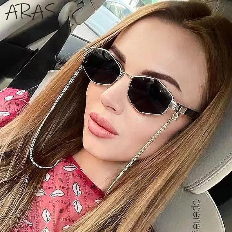 Retro Small Frame Hexagon Sunglasses
