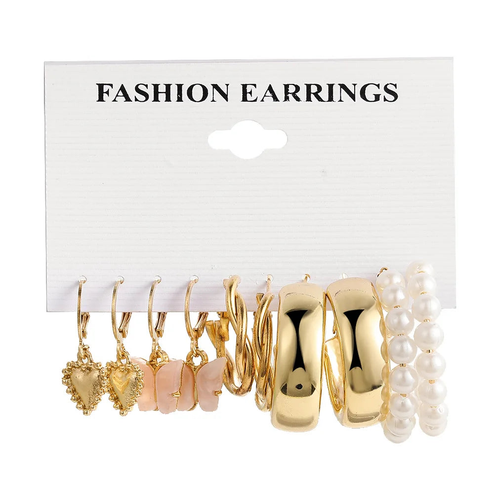 Boho Big Circle Hoop Earring Set