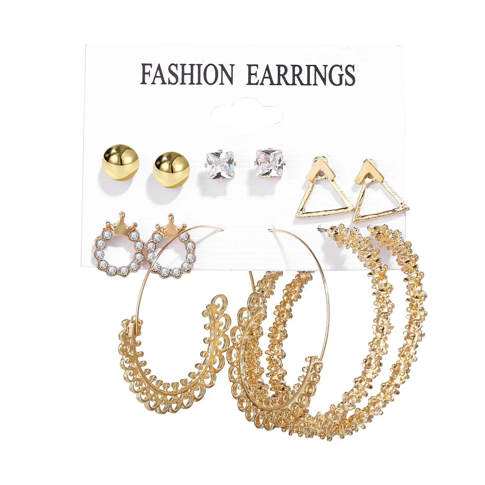 Boho Big Circle Hoop Earring Set