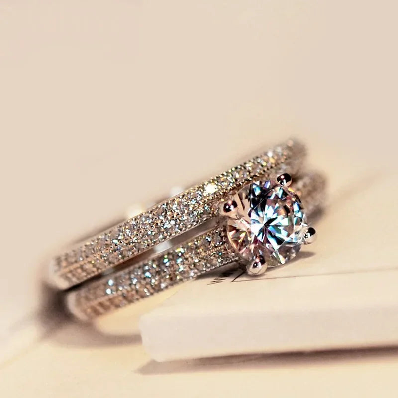 New 925 Sterling Silver Zircon Ring