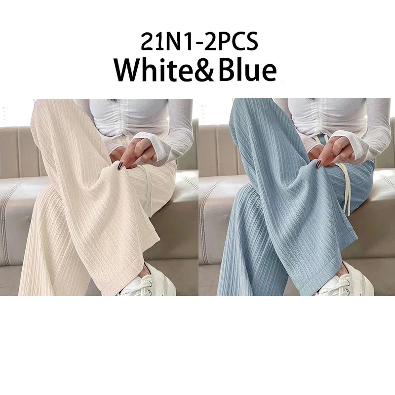Ice Silk Wide Leg Pants