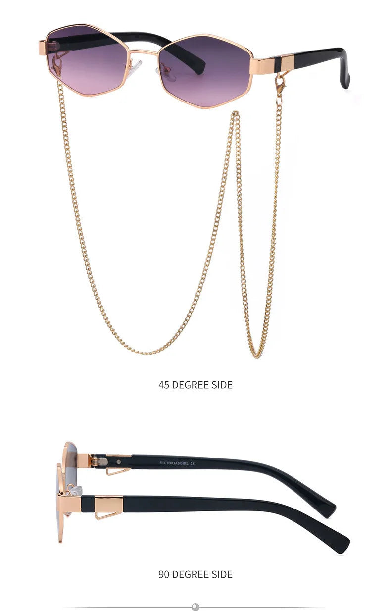 Retro Small Frame Hexagon Sunglasses