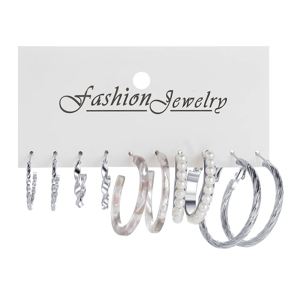 Boho Big Circle Hoop Earring Set