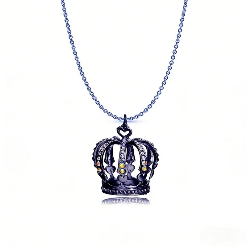 Elegant Crown Pendant Necklace