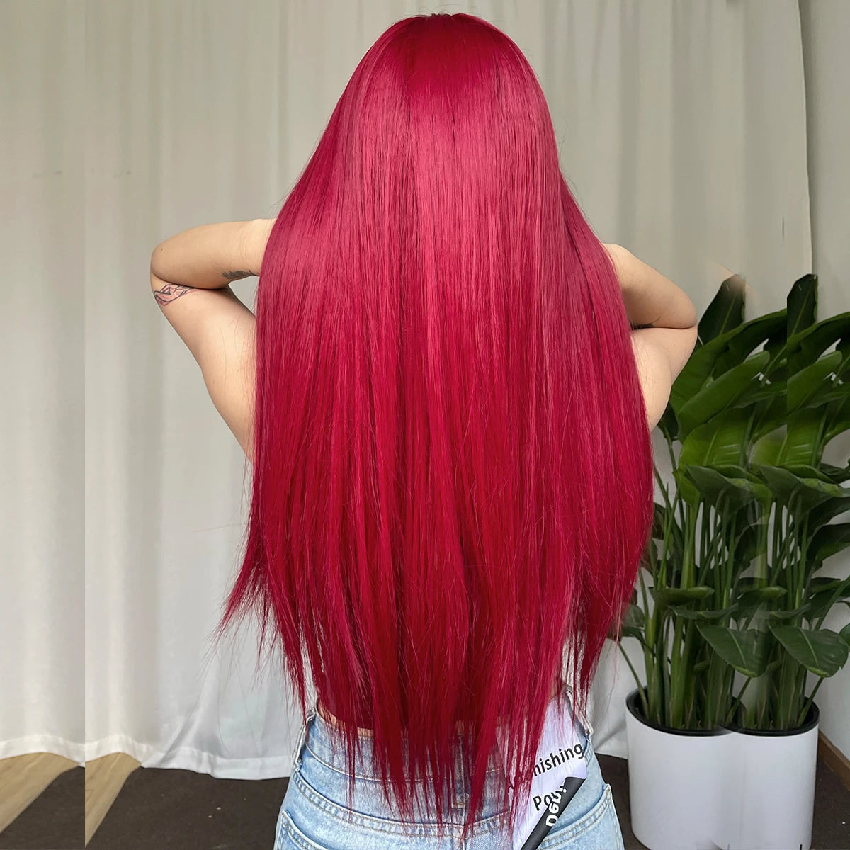 Light Wine Red Synthetic Wigs