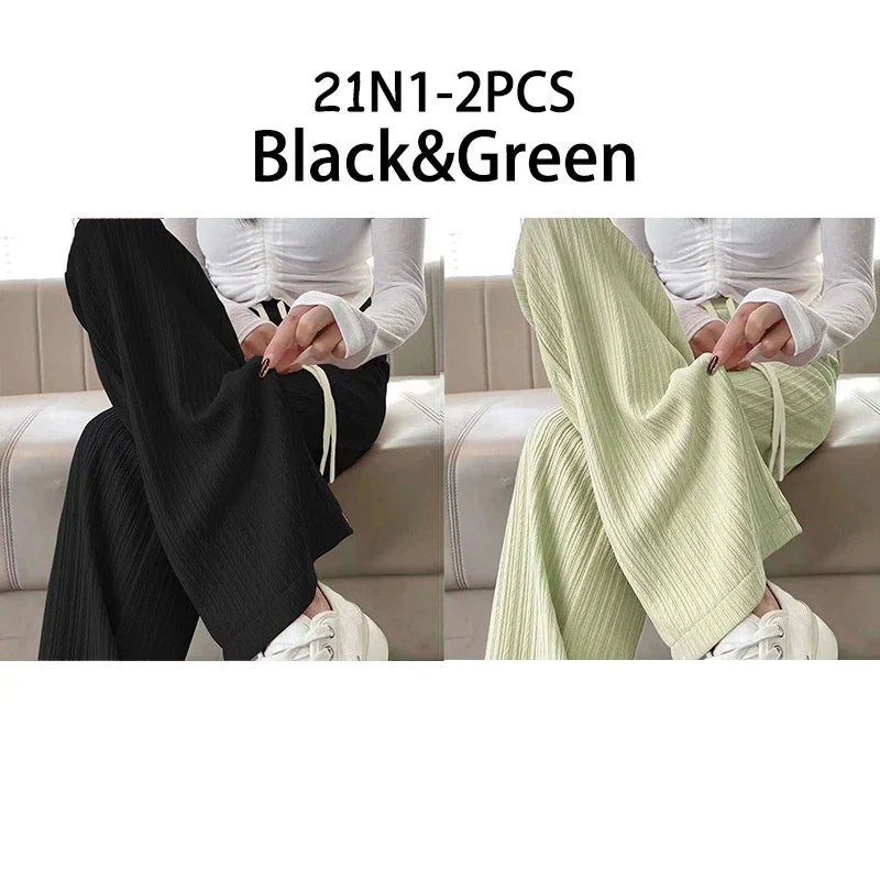 Ice Silk Wide Leg Pants