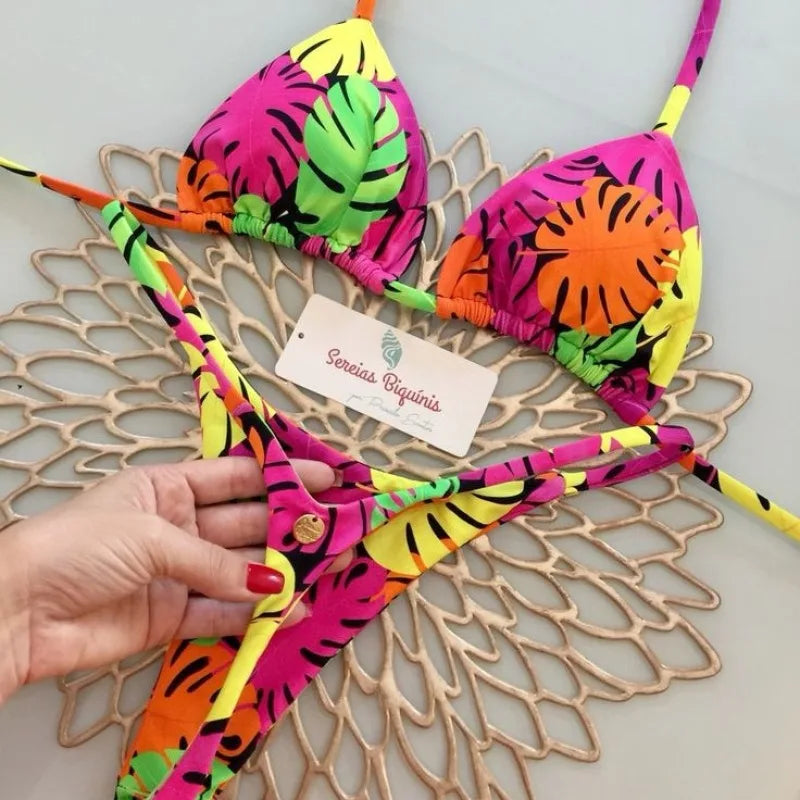 Split Print Swimwear