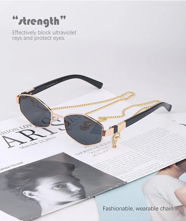 Retro Small Frame Hexagon Sunglasses