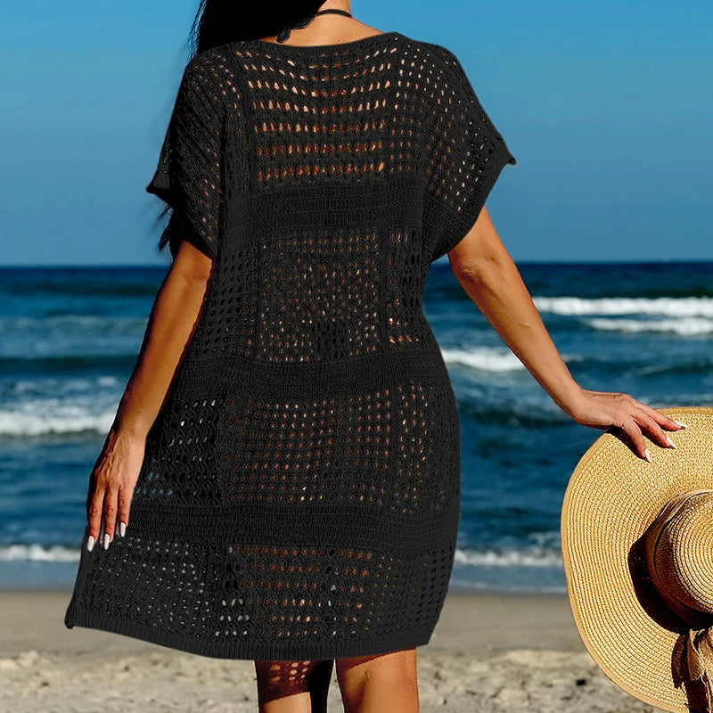 Knitting V-Neck Bikini Cover-Ups
