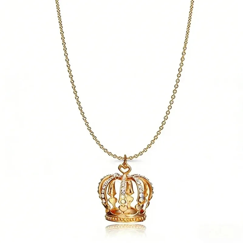 Elegant Crown Pendant Necklace