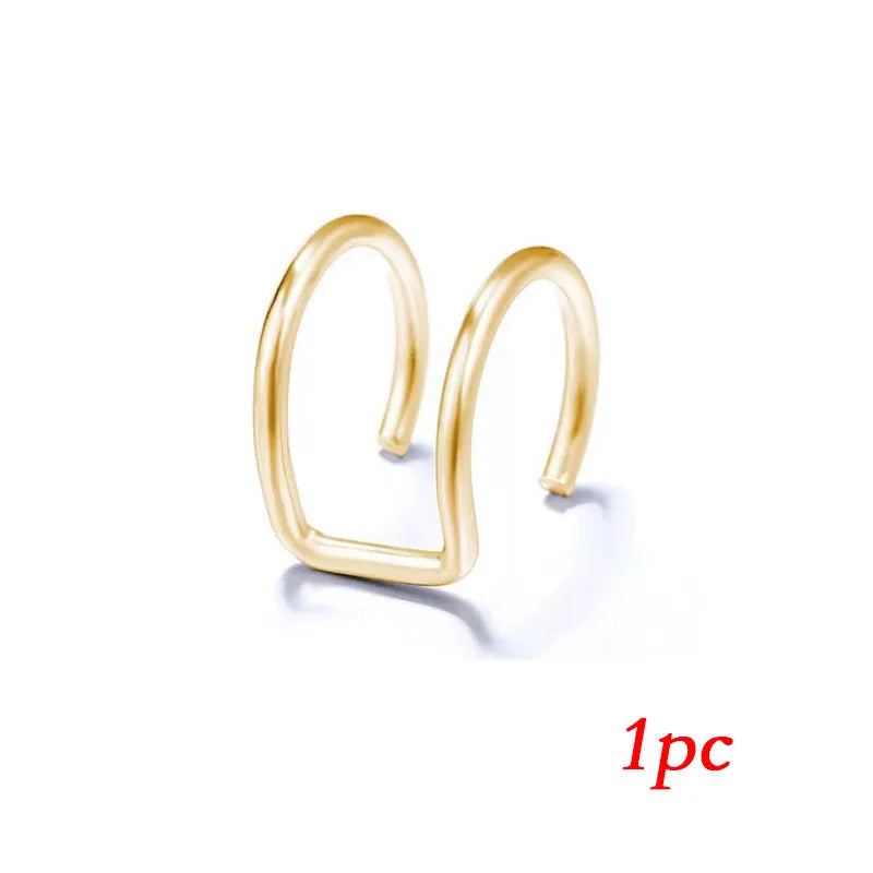 2Pcs Full Rhinestone Zircon Ear Cuff
