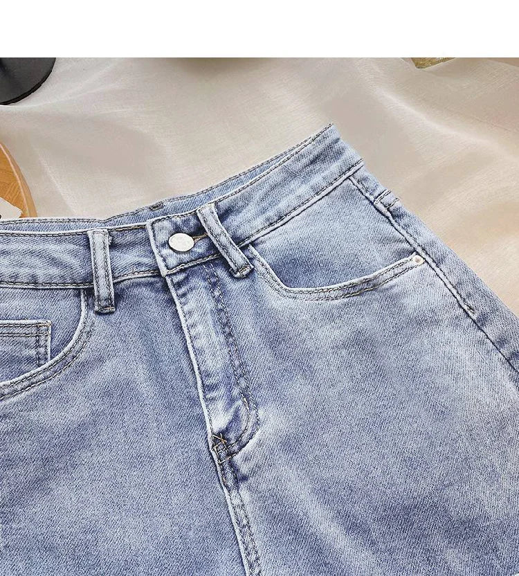 High Waist Wide Leg ort Jeans