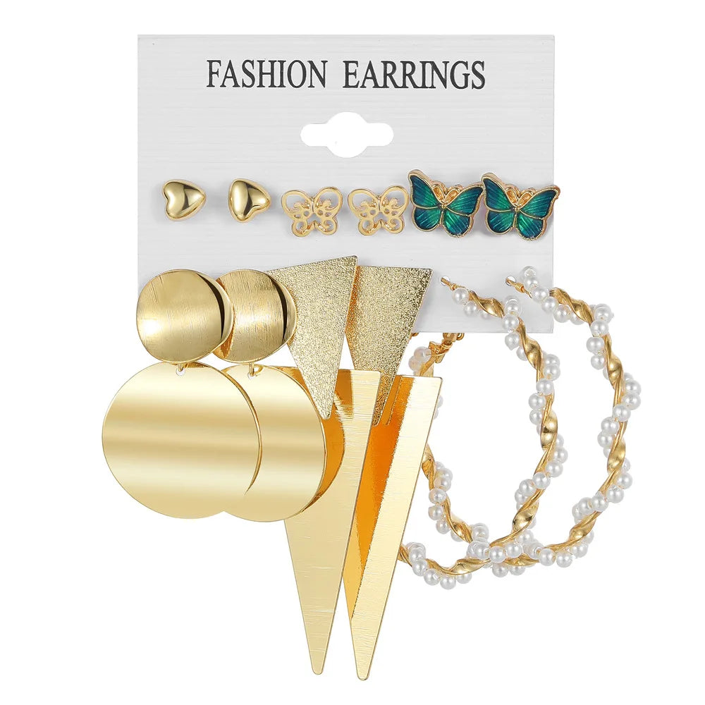 Boho Big Circle Hoop Earring Set